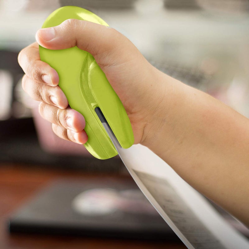 Plus Paper Clinch Compact Staple-Free Stapler, Green - Image 5